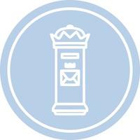 British postbox circular icon vector