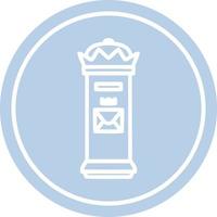 British postbox circular icon vector