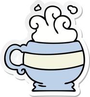 sticker of a quirky hand drawn cartoon hot drink vector