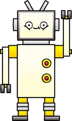 gradient shaded cartoon robot