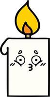 cute cartoon lit candle vector