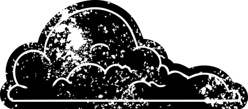 grunge icon drawing of white large clouds