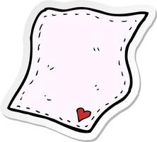 sticker of a cartoon handkerchief vector