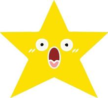 flat color retro cartoon gold star vector