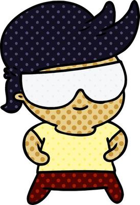 cartoon kawaii kid with shades