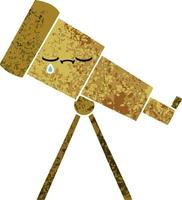 retro illustration style cartoon telescope vector