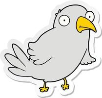 sticker of a cartoon bird vector