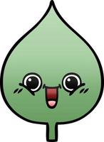 gradient shaded cartoon expressional leaf vector