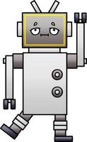 robot de dibujos animados sombreado degradado vector