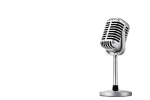 Retro style microphone isolated on white background photo