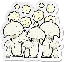 sticker of a cartoon mushrooms vector