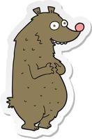 sticker of a cartoon bear vector