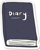 sticker of a cartoon diary vector