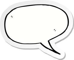 sticker of a cartoon speech bubble vector