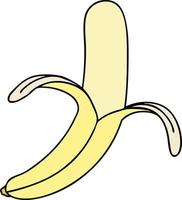 quirky hand drawn cartoon banana vector