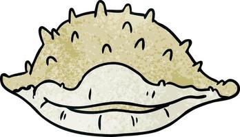 textured cartoon doodle of a sea shell vector