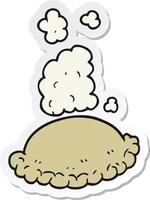 sticker of a cartoon baked pasty vector