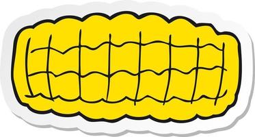 sticker of a cartoon corn cob vector