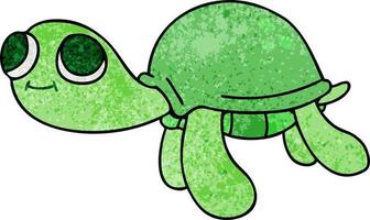 quirky hand drawn cartoon turtle vector