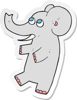 sticker of a cartoon cute elephant vector
