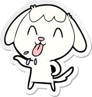 sticker of a cute cartoon dog vector