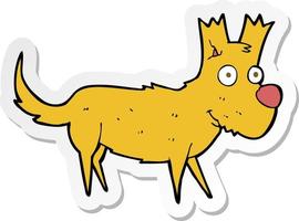 sticker of a cartoon cute little dog vector