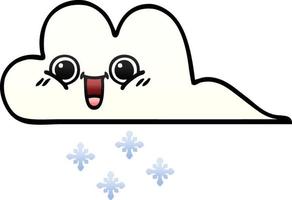 gradient shaded cartoon snow cloud vector