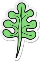 sticker of a cartoon leaf vector