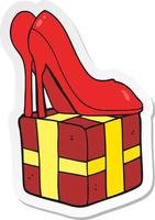 sticker of a cartoon high heel shoes gift