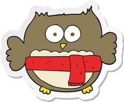 sticker of a cartoon cute owl vector