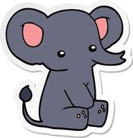 sticker of a cartoon elephant vector