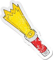 retro distressed sticker of a cartoon torch vector