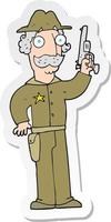 sticker of a cartoon sheriff vector