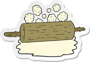 sticker of a cartoon rolling pin vector