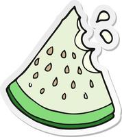 sticker of a cartoon watermelon slice vector