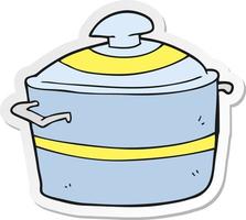 sticker of a cartoon cooking pot vector