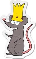 sticker of a cartoon king rat vector