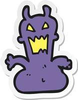 sticker of a cartoon little alien vector