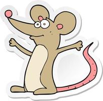 sticker of a cartoon mouse vector