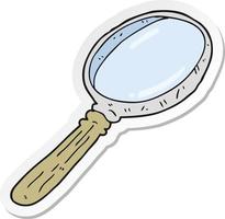 sticker of a cartoon magnifying glass vector