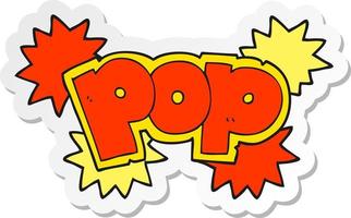 sticker of a cartoon pop explosion symbol vector