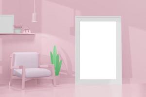 Lovely happy Valentines day template background concept in 3d model mockup photo