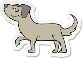 sticker of a cartoon dog vector