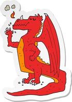 sticker of a cartoon happy dragon vector