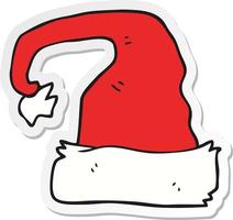 sticker of a cartoon christmas hat vector