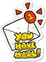 sticker of a cartoon email vector