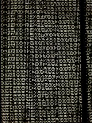 database concept with printed and coded database records
