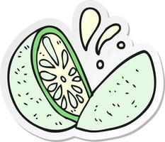 sticker of a cartoon melon vector
