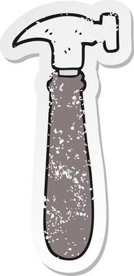 retro distressed sticker of a cartoon hammer