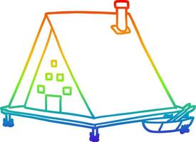 arco iris gradiente línea dibujo dibujos animados lago casa vector
